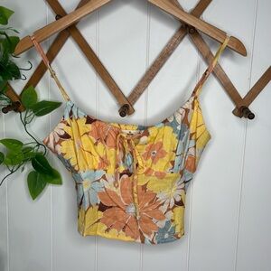 NWOT Rip Curl floral print Sunrise Session cami crop top. Sz x-small